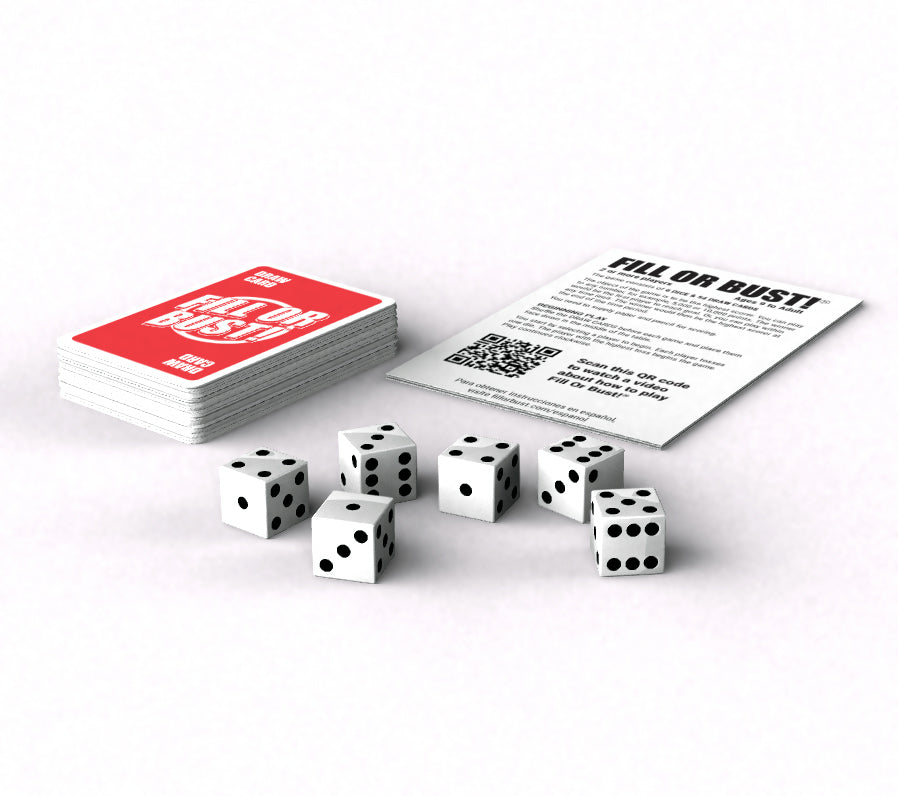 Fill Or Bust! Card & Dice Game – 4-Pack Holiday Gift Set